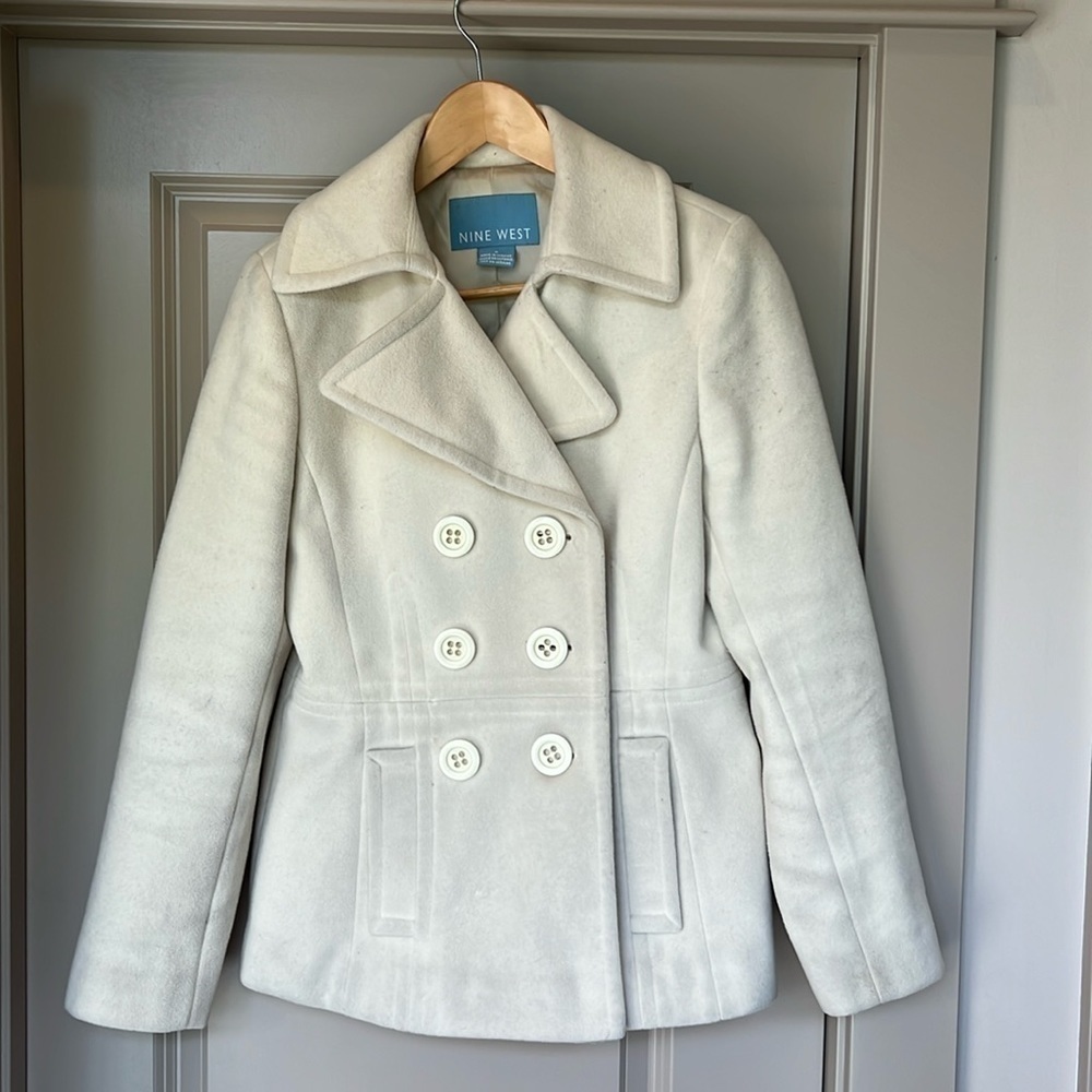 Nine West Cream Women’s Pea Coat, sz 6